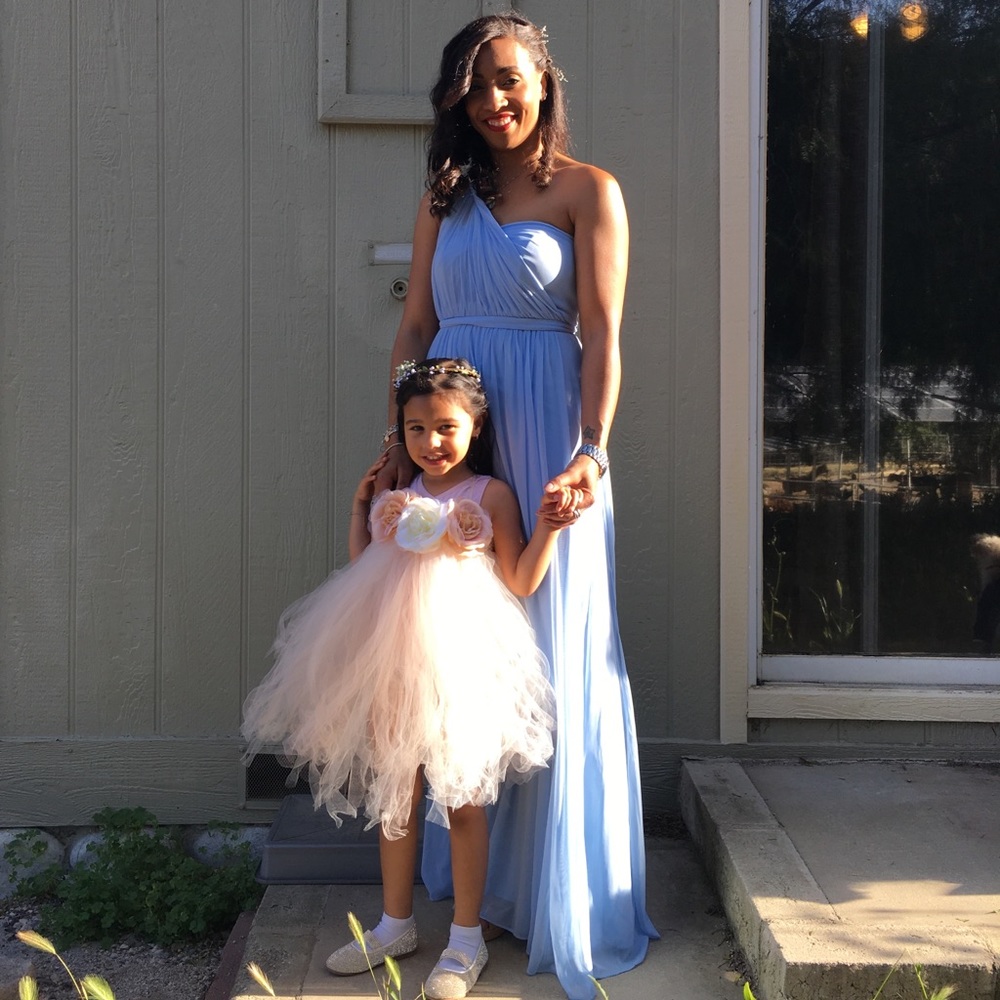 Ice blue bridesmaid dress